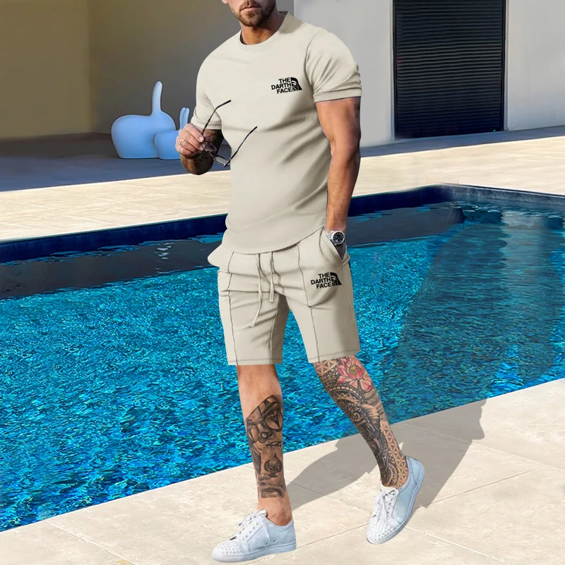

Men's Summer Casual Loose Round Neck Long-sleeved T-shirt Trousers Set Men's High-quality Sports Brand Two-piece Set