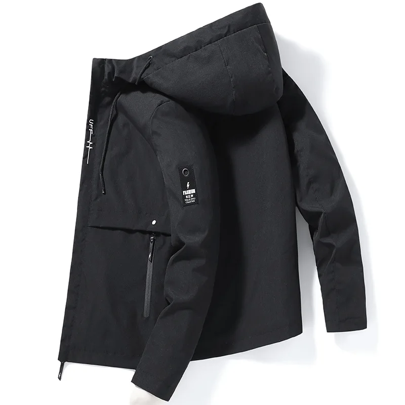 

Men's Fishing Jacket 2022 Fall New Fashion Hooded Windproof Jacket Outdoor Hiking Loose Sports Top Clothes
