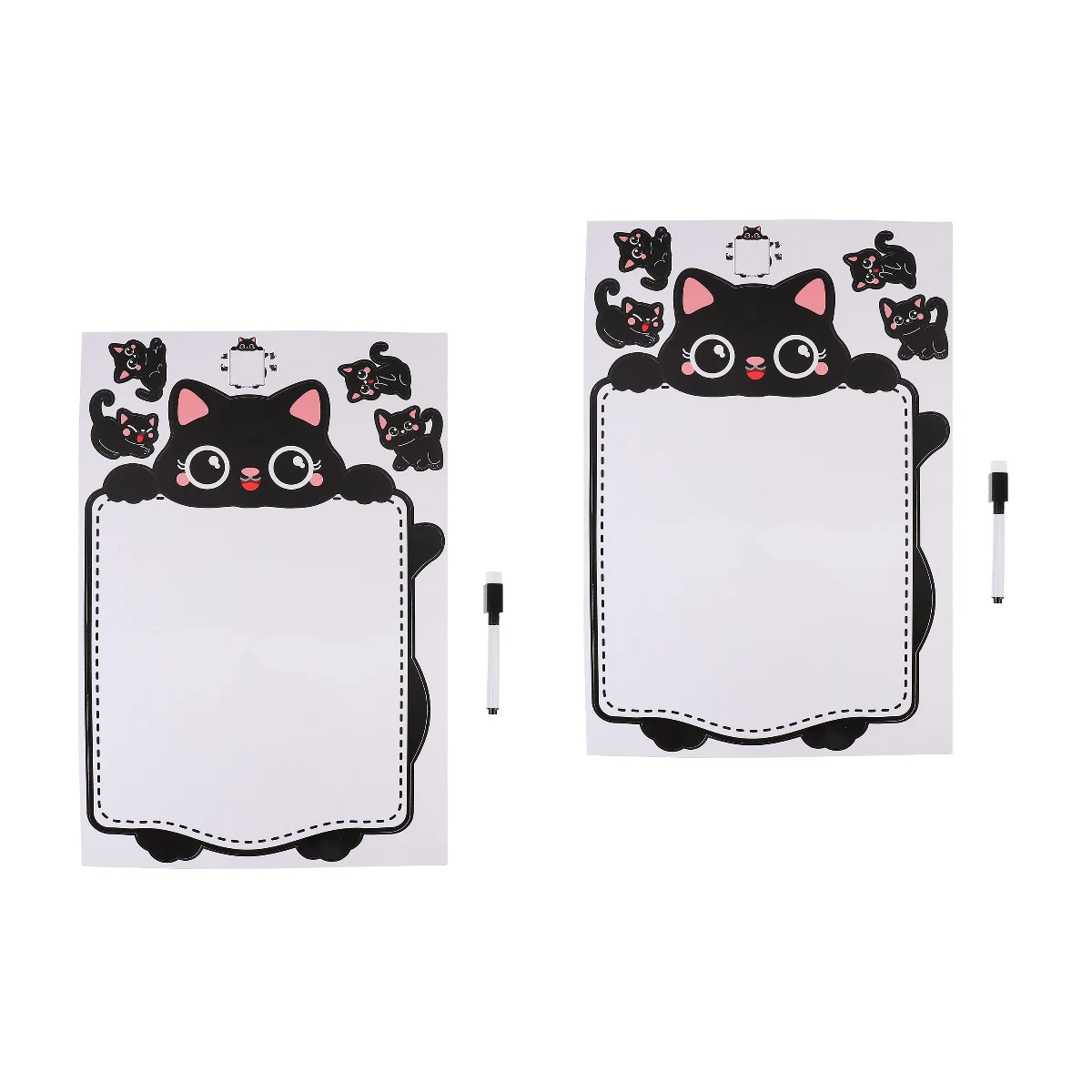 

2 pcs Magnetic Schedule Board Erasable Plan Board Cartoon Fridge Magnet with Pen