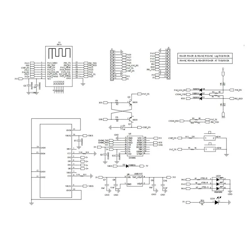 Фото Плата разработки DT51 BW16-Kit RTL8720DN, двухдиапазонный Wi-Fi модуль с низким энергопотреблением, Bluetooth BLE, интерфейс Typ №1