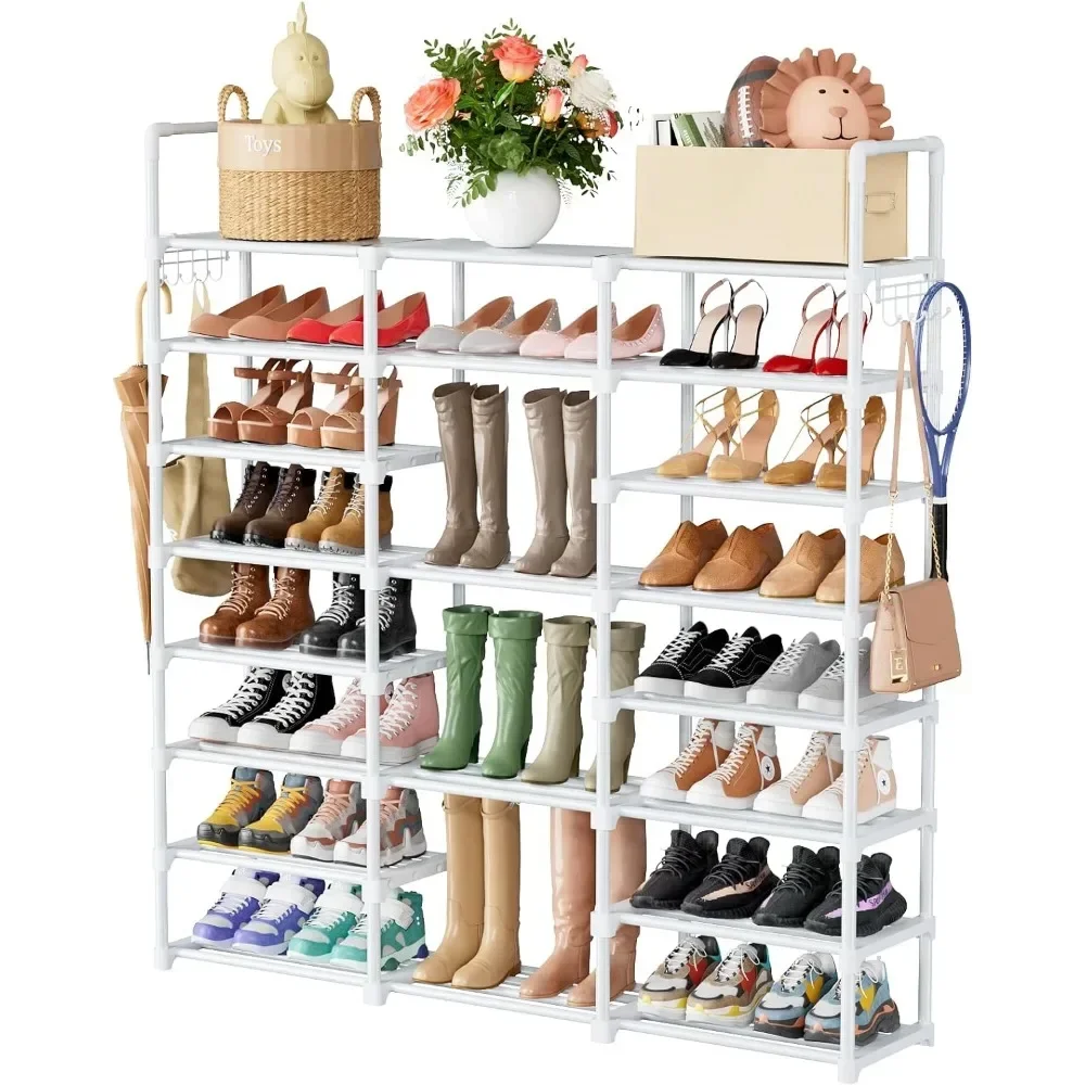 

Mavivegue Metal Shoe Rack Organizer, 8 Tiers Tall Shoe Shelf Storage, 40-45 Pairs Vertical Large Boot Rack, Stackable Shoe Racks