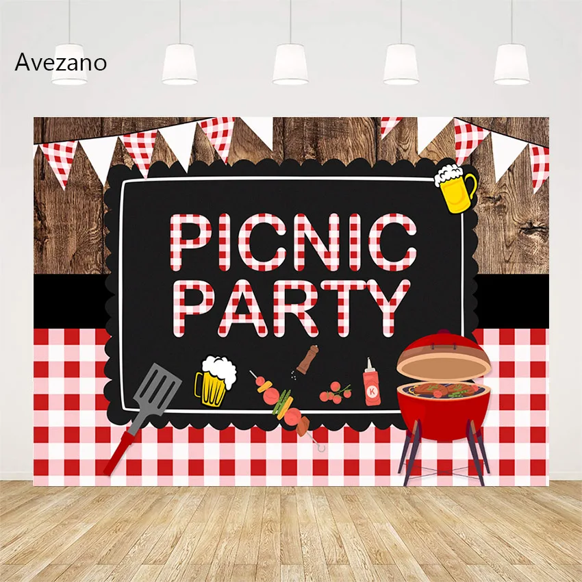 

Фон Avezano с изображением дня рождения деревянная доска украшение для пикника вечевечерние НКИ барбекю друзей для фотостудии