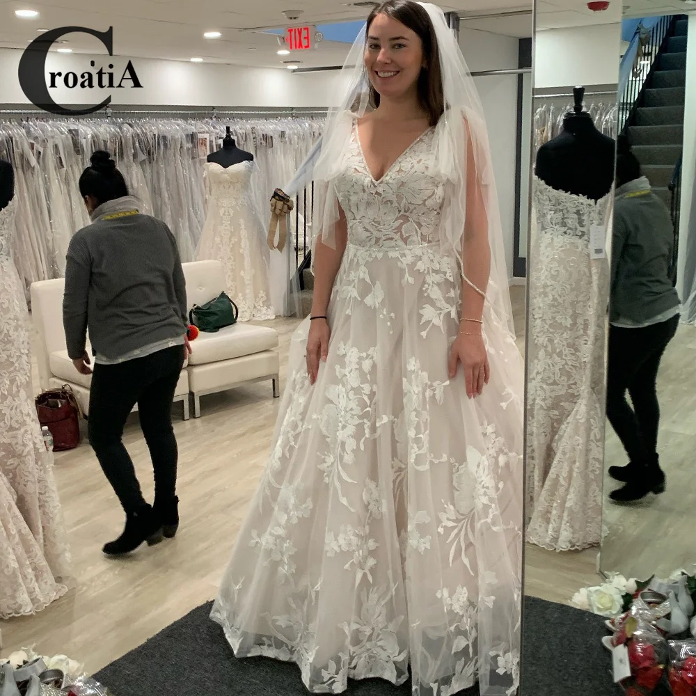 

Croadia Sweet Pastrol Wedding Dresses A-Line Modern Sleeveless New Vestido De Noiva Gelinlik Dubai Bridal Engagement Robe Mariee