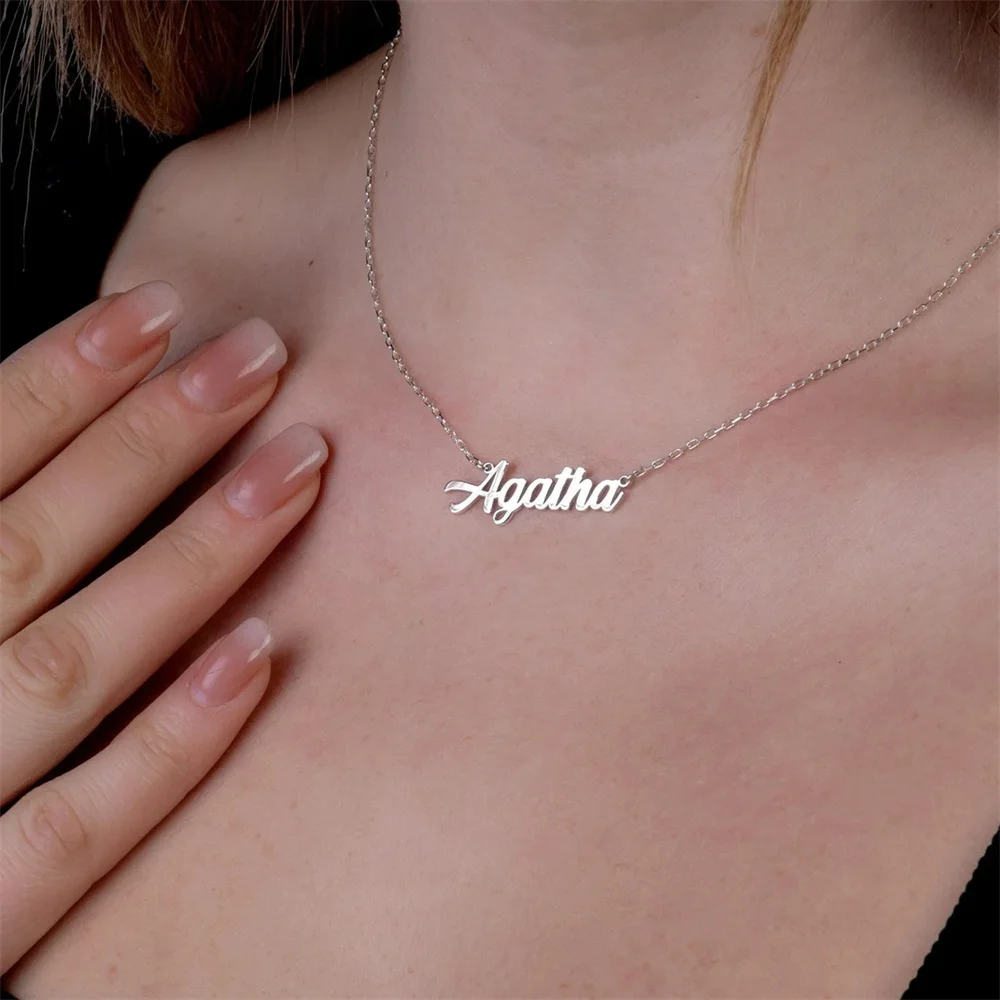 

Custom Name Necklaces for Women Girls Personalize Handwritten Nameplate Pendant Collar Stainless Steel Necklace Jewelry Gifts