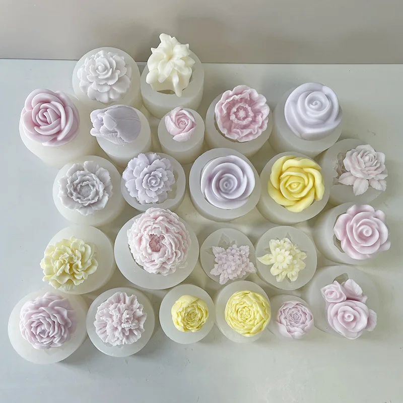

Flower Bloom Rose Shape Silicone Fondant Soap 3D Cake Molds Cupcake Jelly Candy Chocolate Decoration Baking Tool Moulds DIY Mold