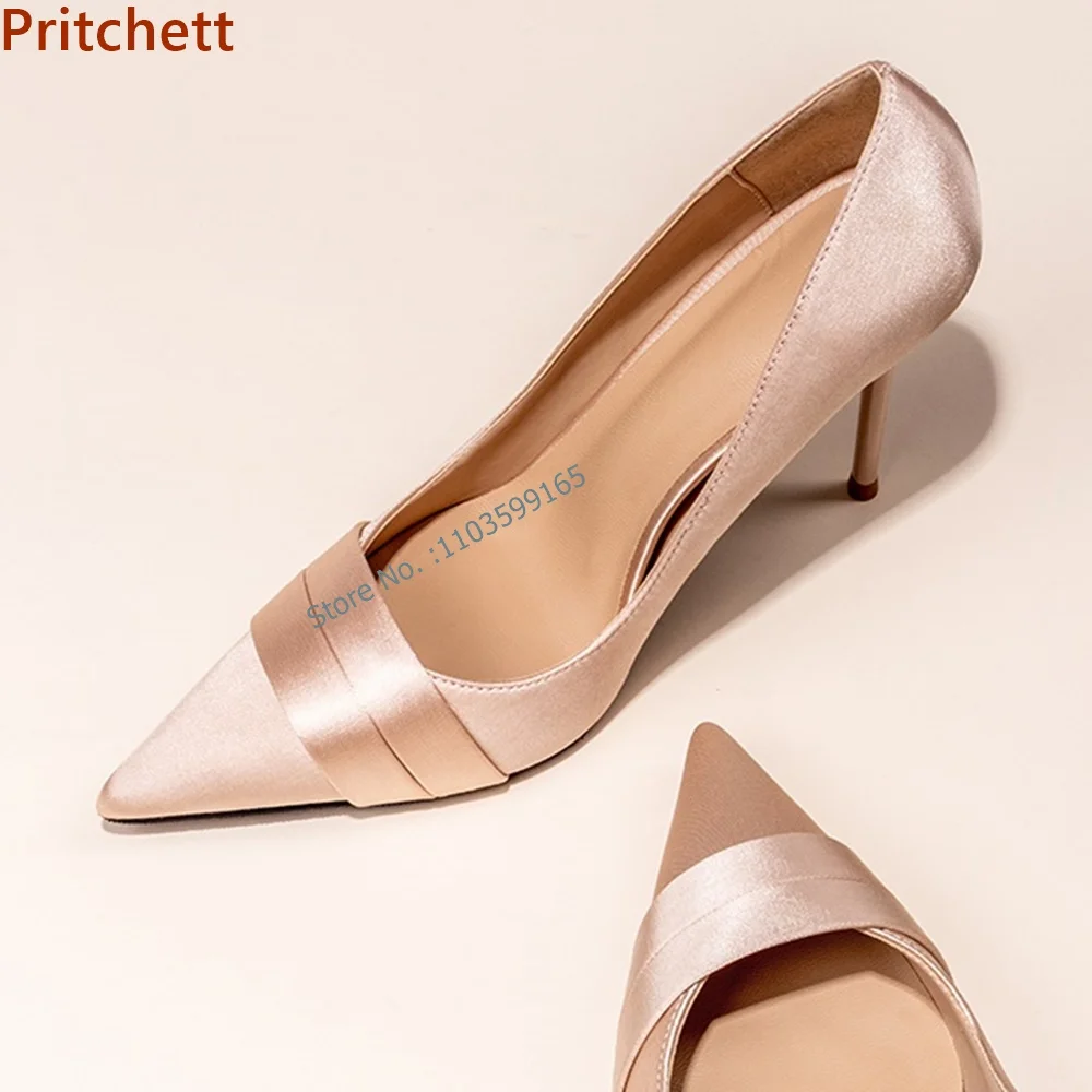 Женские туфли на тонком каблуке-шпильке с прямым ремешком