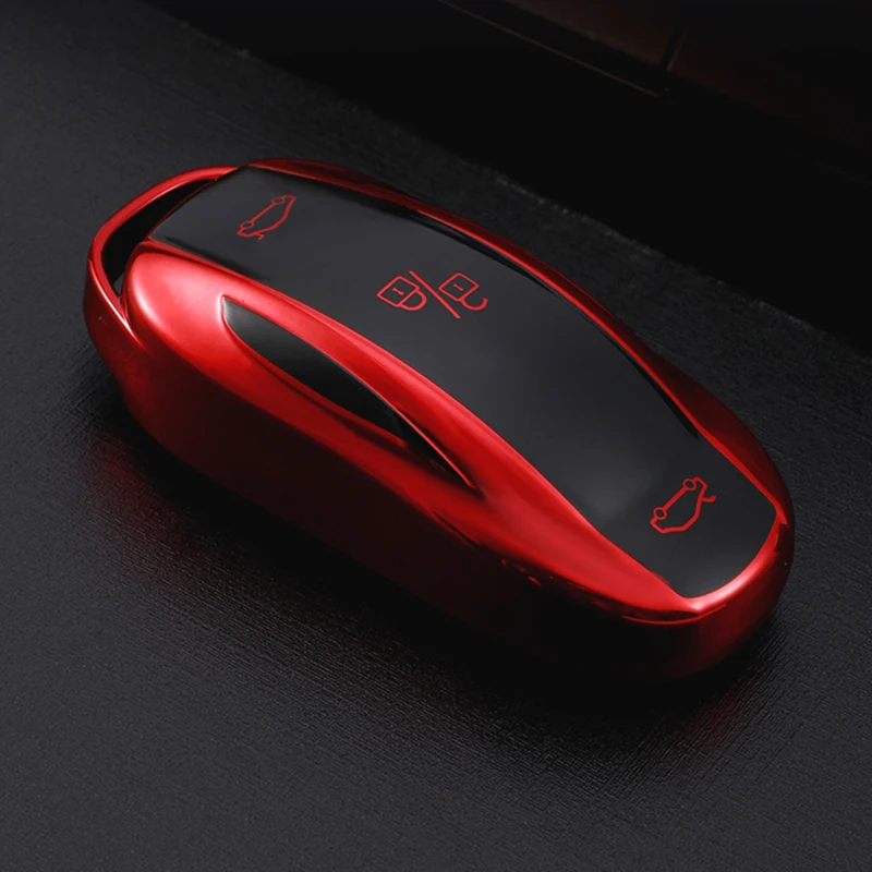 Zeratul Auto for Tesla Model 3 Y X S TPU Car Smart Key Cover Case Fob Shell Bag Holder Accessories |