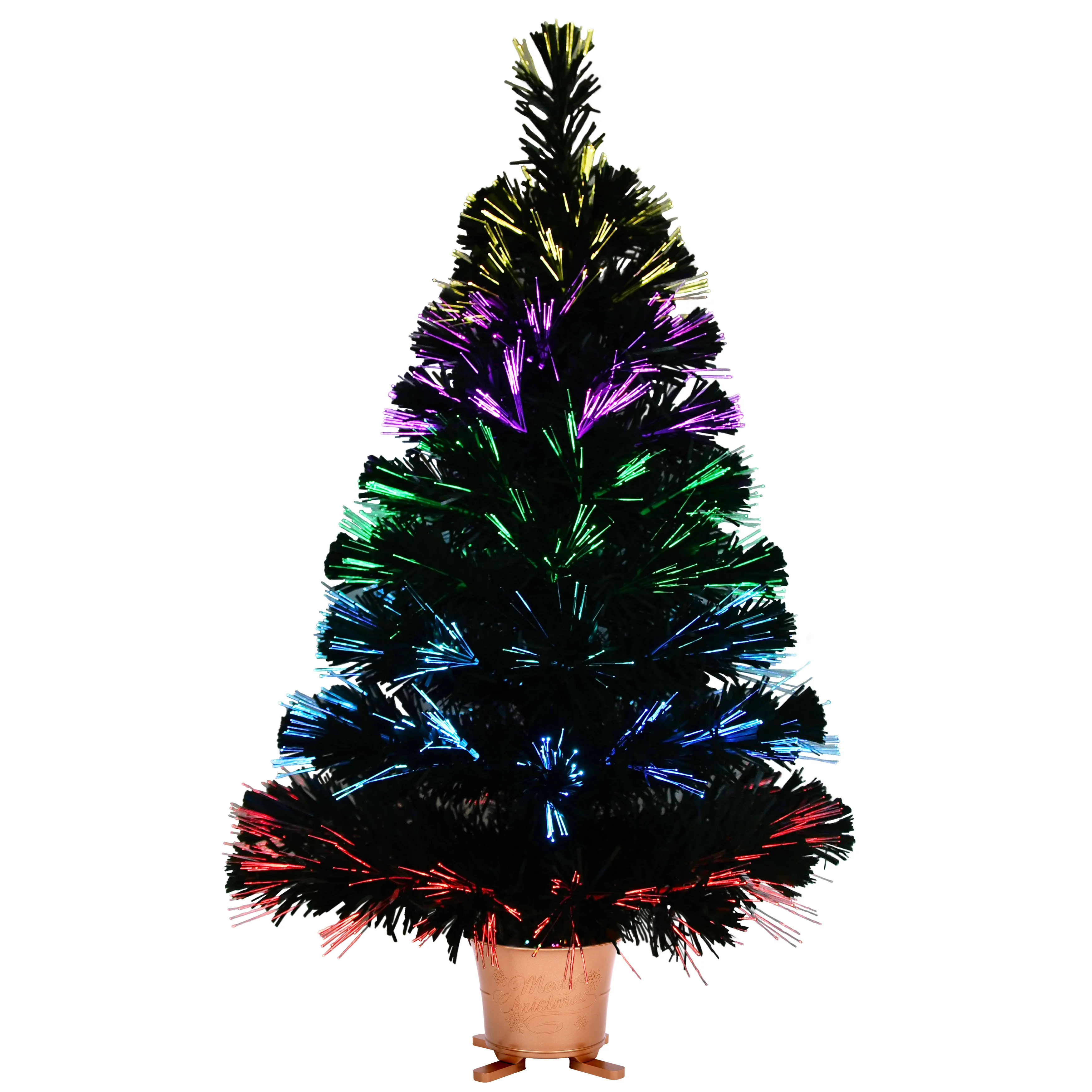 

Предварительно подсвеченная искусственная мини-Рождественская елка, светодиодные лампы, оптоволоконная Рождественская елка с золотой осн...