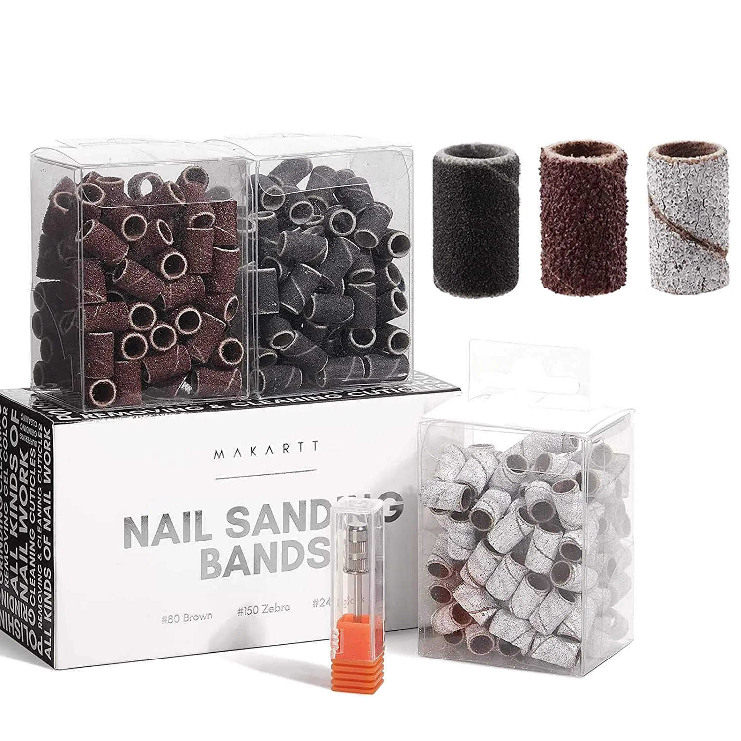 

Sand Band Makartt 300pcs Sanding Bands 80 150 240 Grit For Professional Manicure Pedicure Nail Drill Machine Each Size 100pcs
