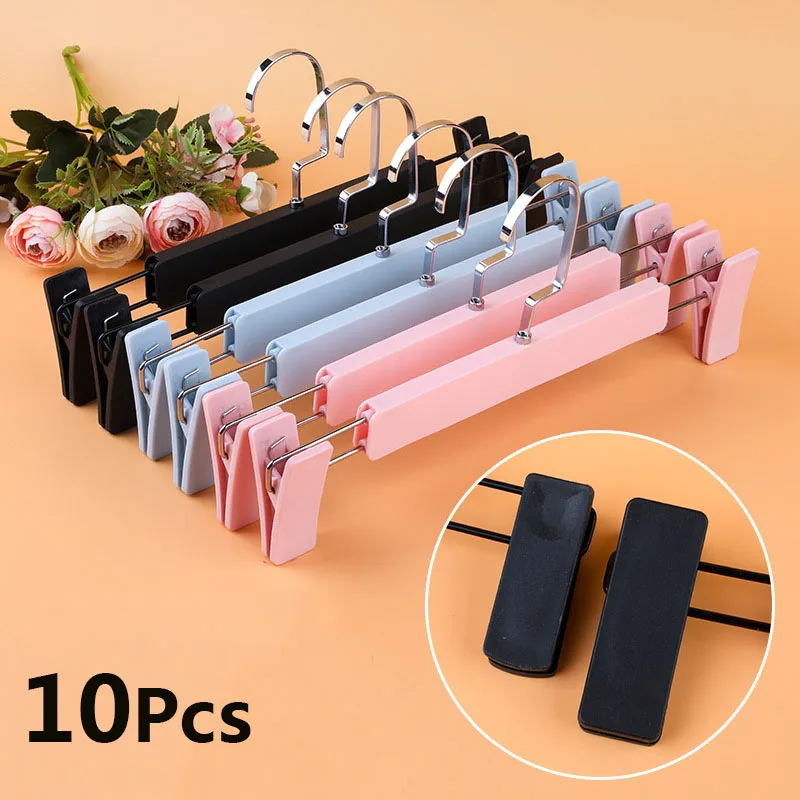 

New 10pcs Pants Hanger Closet Organizer Trouser Hangers Flat Hook Skirt Underwear Hanger Clothes Rack Drying Wardrobe Storage