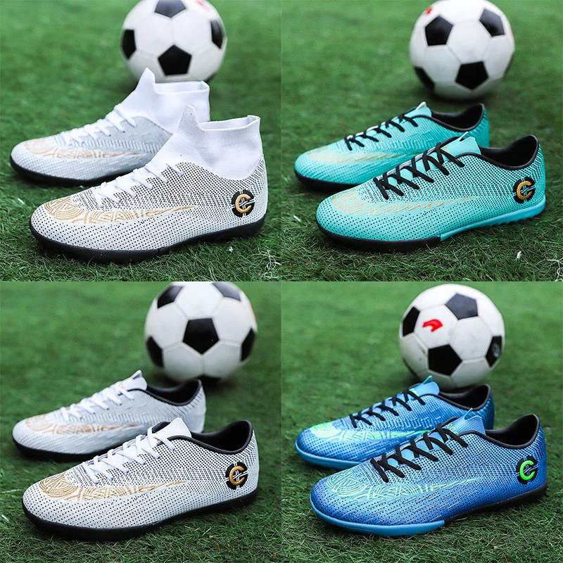 Men's Low Top Football Boots Lightweight FG/TF Soccer Shoes Kids Anti-Slip Outdoor Training Soccer Cleats Large Size 48 49