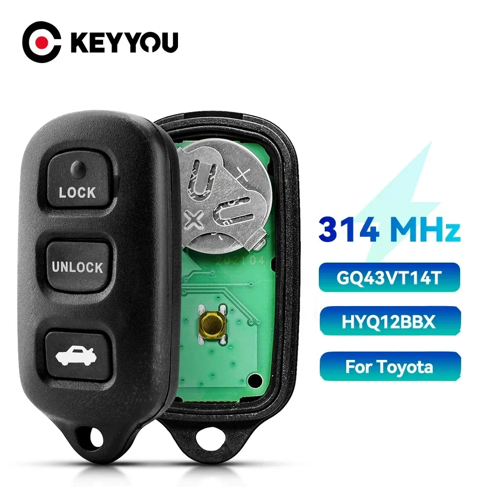 Фото KEYYOU GQ43VT14T HYQ12BBX 314,4 Мгц дистанционный Автомобильный ключ для Toyota Camry Corolla Matrix 1999 - 2006 2007 2008 2009 2010 315 МГц №1