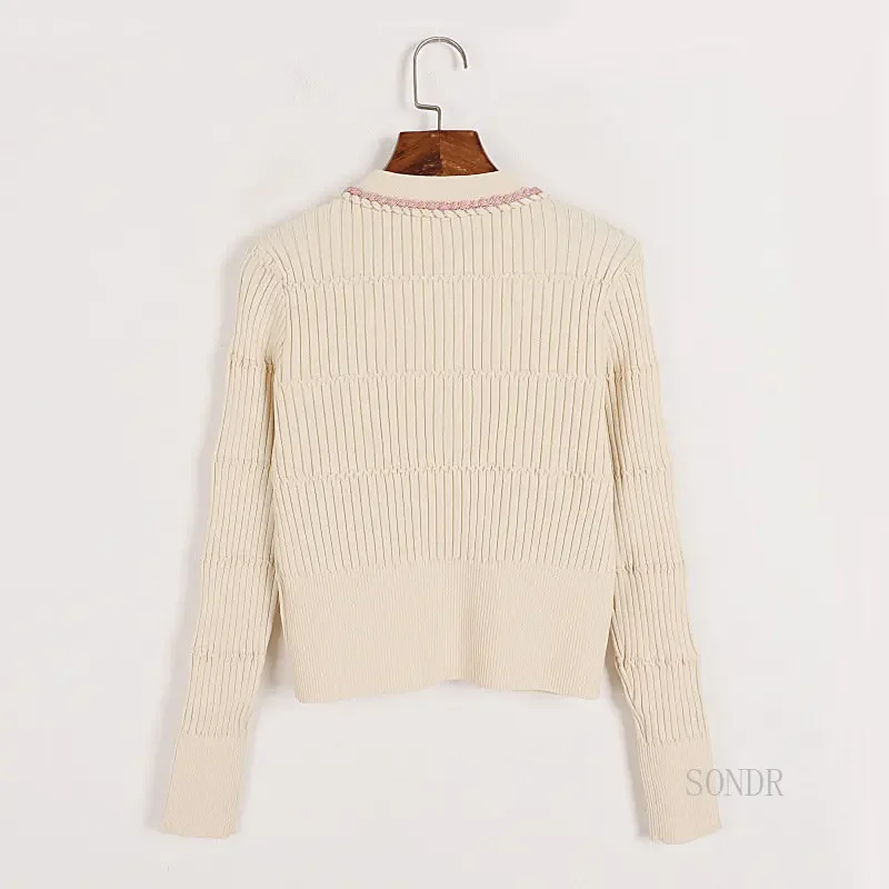 Женский укороченный кардиган подиумный Розовый однобортный Укороченный с