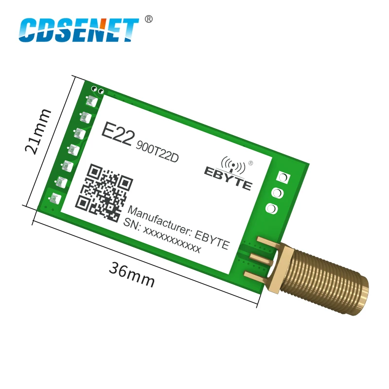 XSX1262 RF Chip LoRa Spread Spectrum Wireless Module Longer Transmission Distance Lower Power Consumption E22-900T22D