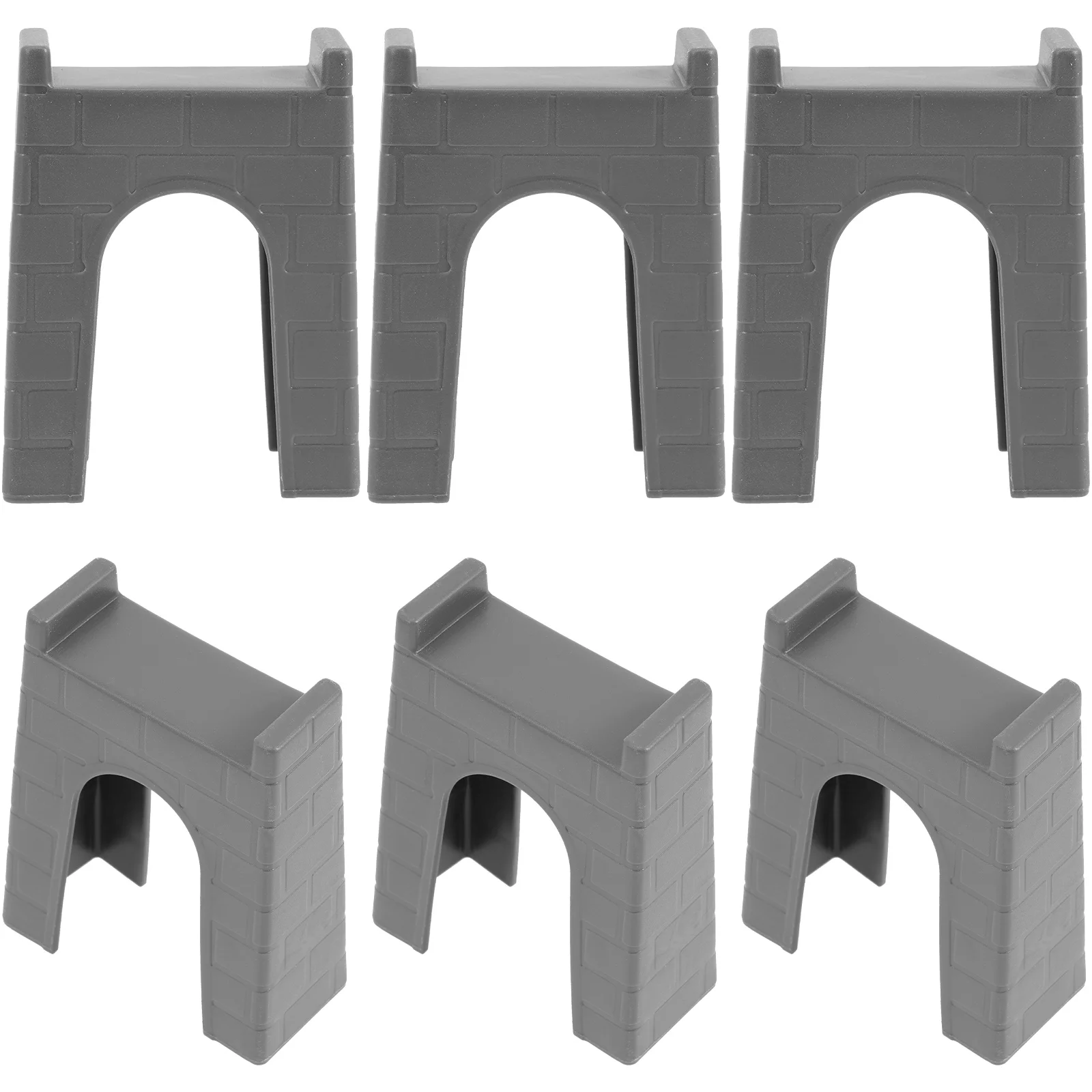 

6 Pcs Train Pier Pretend Play Toys Track Bridge Supports Plastic Railway Accessories