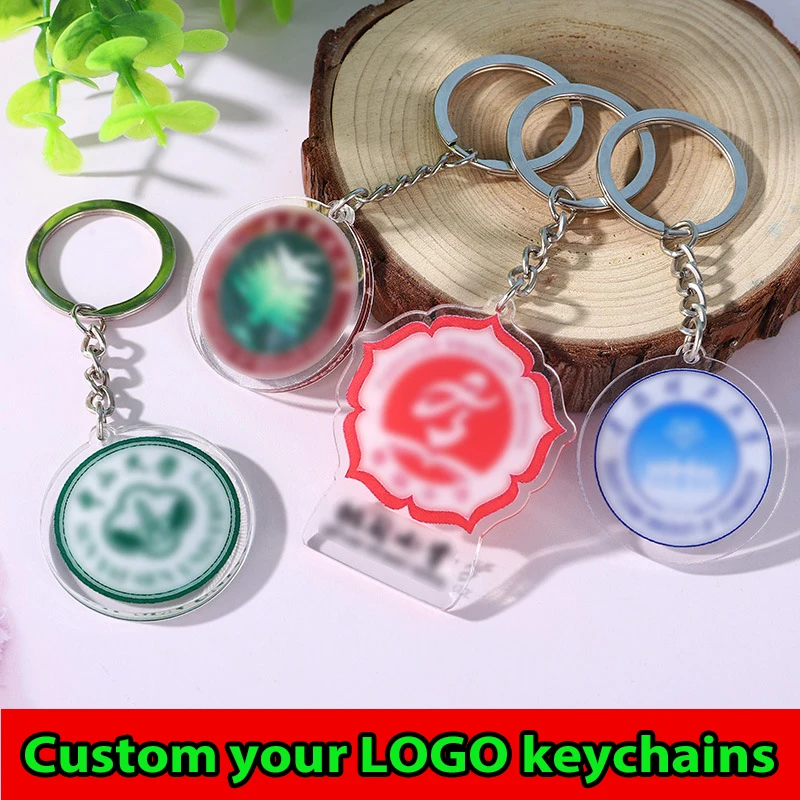 

Логотип на заказ, акриловый брелок, мультяшный кулон, фотовспышка, прозрачный Шарм, индивидуальный голографический аниме брелок