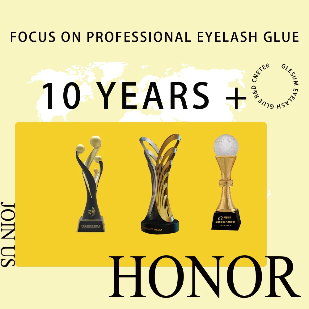 GLESUM быстросохнущие ресницы 1-2s для наращивания S + Клей 5 мл прозрачные черные