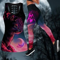 yoga wolf combo tanktop legging 3d printed tank toplegging combo outfit yoga fitness legging women
