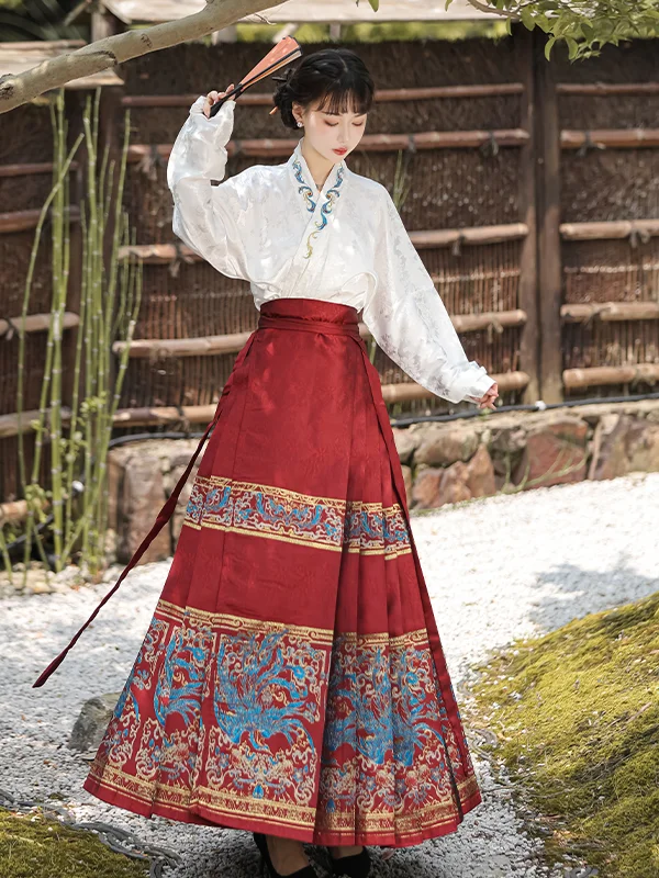 Женское платье династии Хань и Тан плетеная Золотая юбка для макияжа в стиле Мин