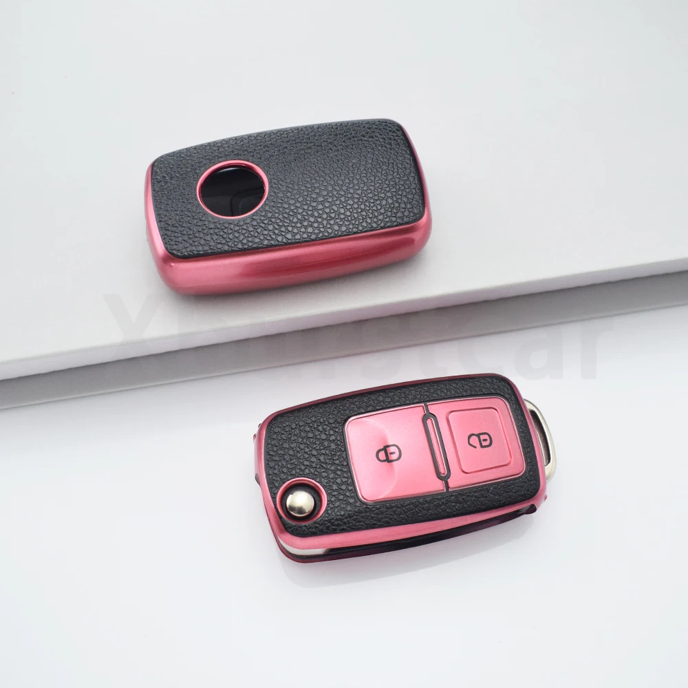

2/3 кнопки брелок для VW Volkswagen MK4 Bora Jetta Passat Polo Bora Touran Skoda Seat Golf 4 5 6 чехол для автомобильного ключа из ТПУ