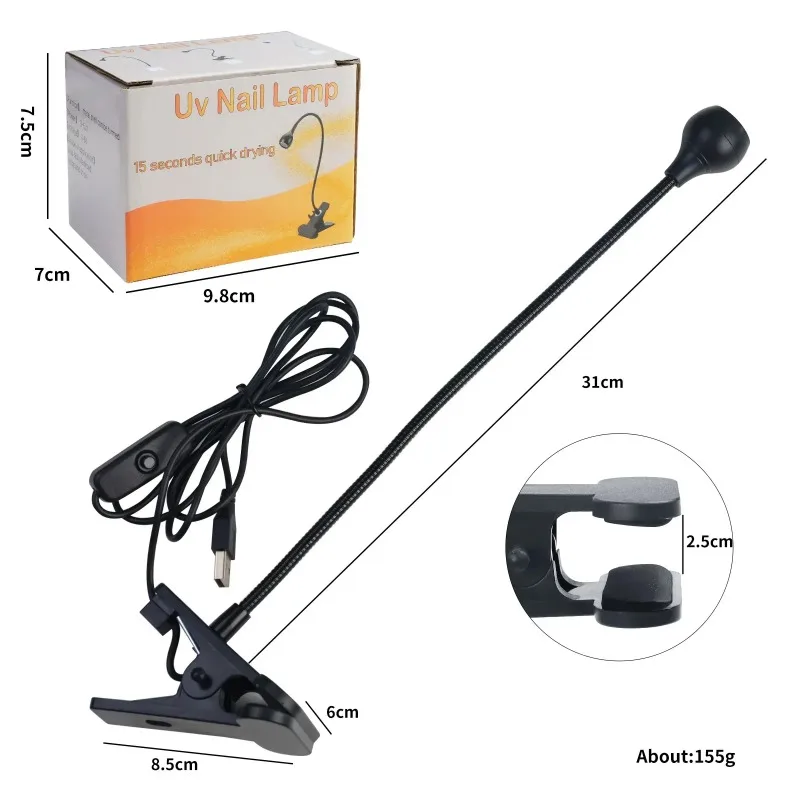 Светодиодная ультрафиолетовая УФ-лампа для сушки ногтей настольный гибкий