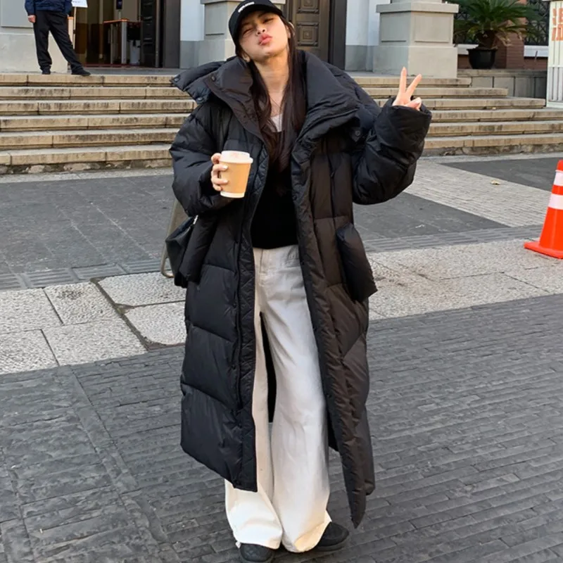 Johnature Winter New Hooded White Duck Down Long Warm Jacket 2024 Xin Korean Loose Thicken Women Coats