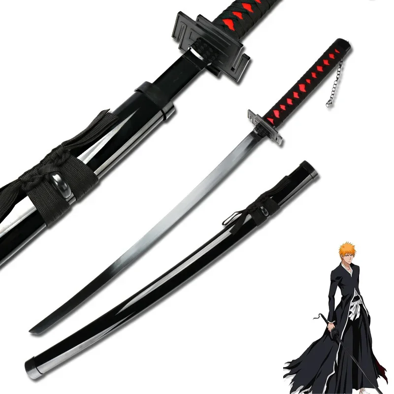 Отбеливающие мечи Ichigo Bankai Zangetsu косплей японский меч ниндзя катана черное лезвие