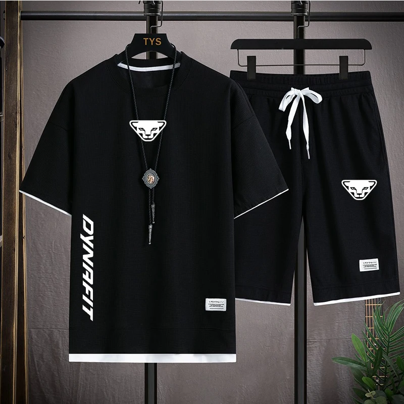 Dynrfit Summer Men's Set Sports Shorts Set Breathable Quick Drying Pants Fitness Competition Training Basketball Set T-shirt