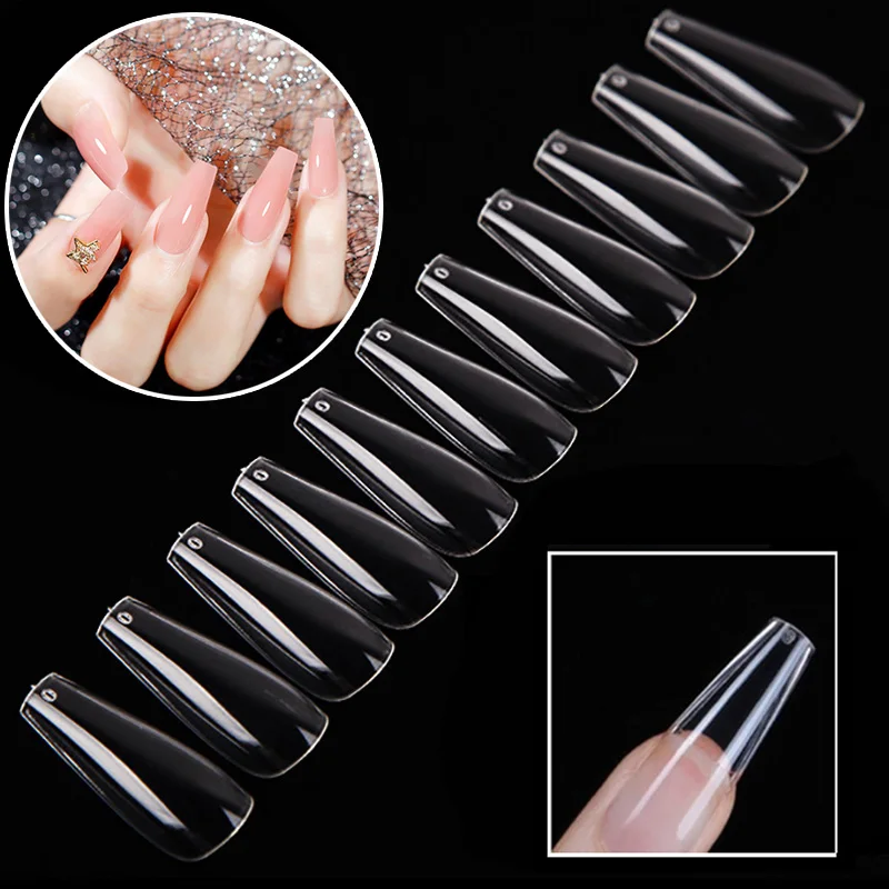 

500 искусственные накладные ногти с полным покрытием, 10 размеров