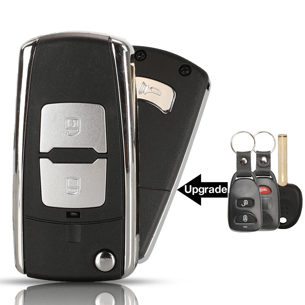 

Jingyuqin 3 кнопочный модифицированный складной откидной пульт дистанционного управления для автомобильного ключа чехол для Hyundai IX35 Verna Sonata для ...
