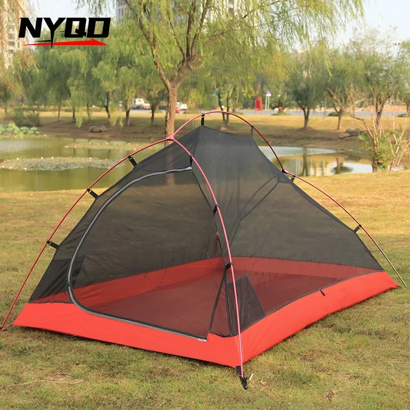 Feituo Tent Outdoor Nylon Coated Silicon Double Layer Aluminum Pole Anti-rainstorm Field Camping Single Light