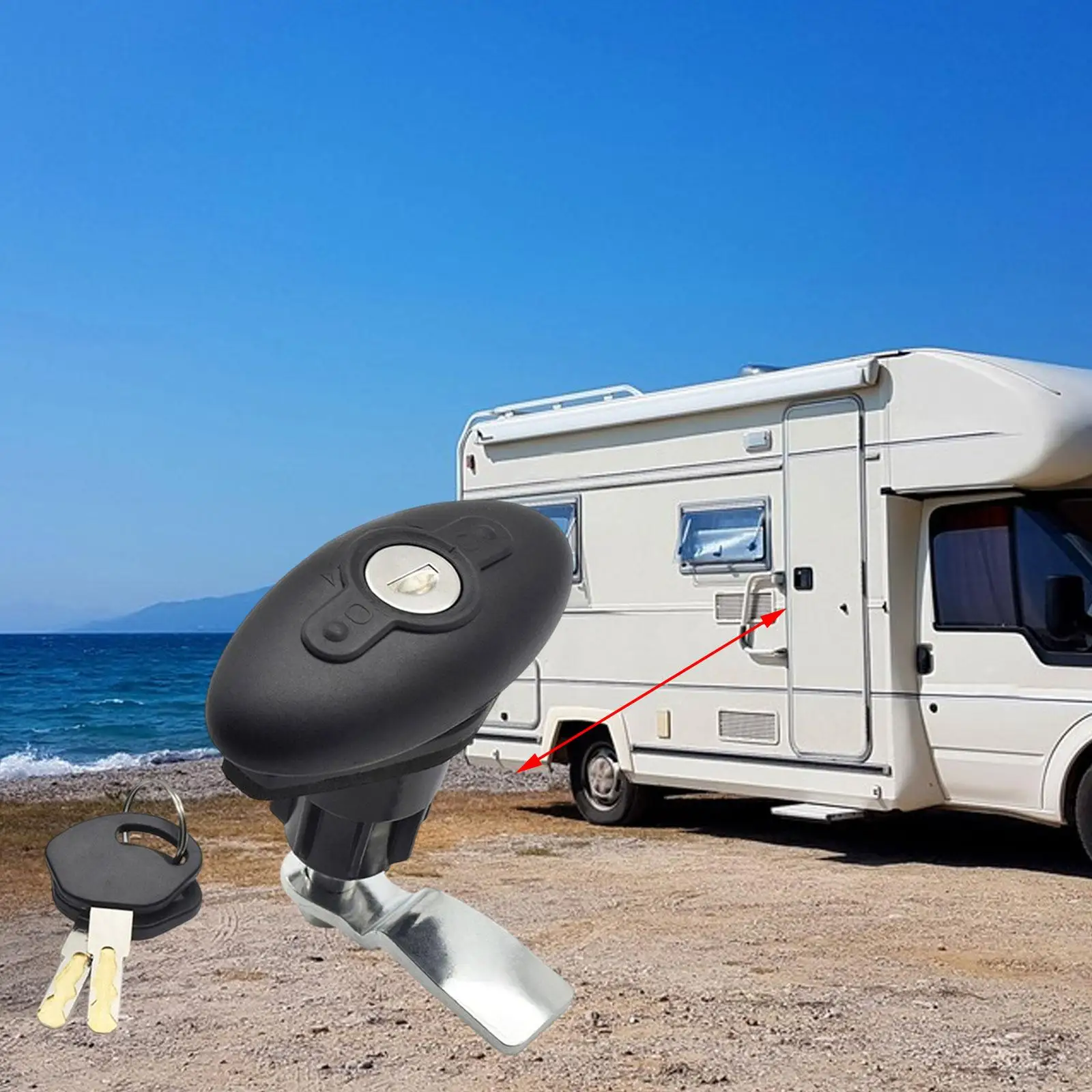 

RV Door Lock with 2Paddle Entry Door Lock Latch for Entrance Motorhome Travel