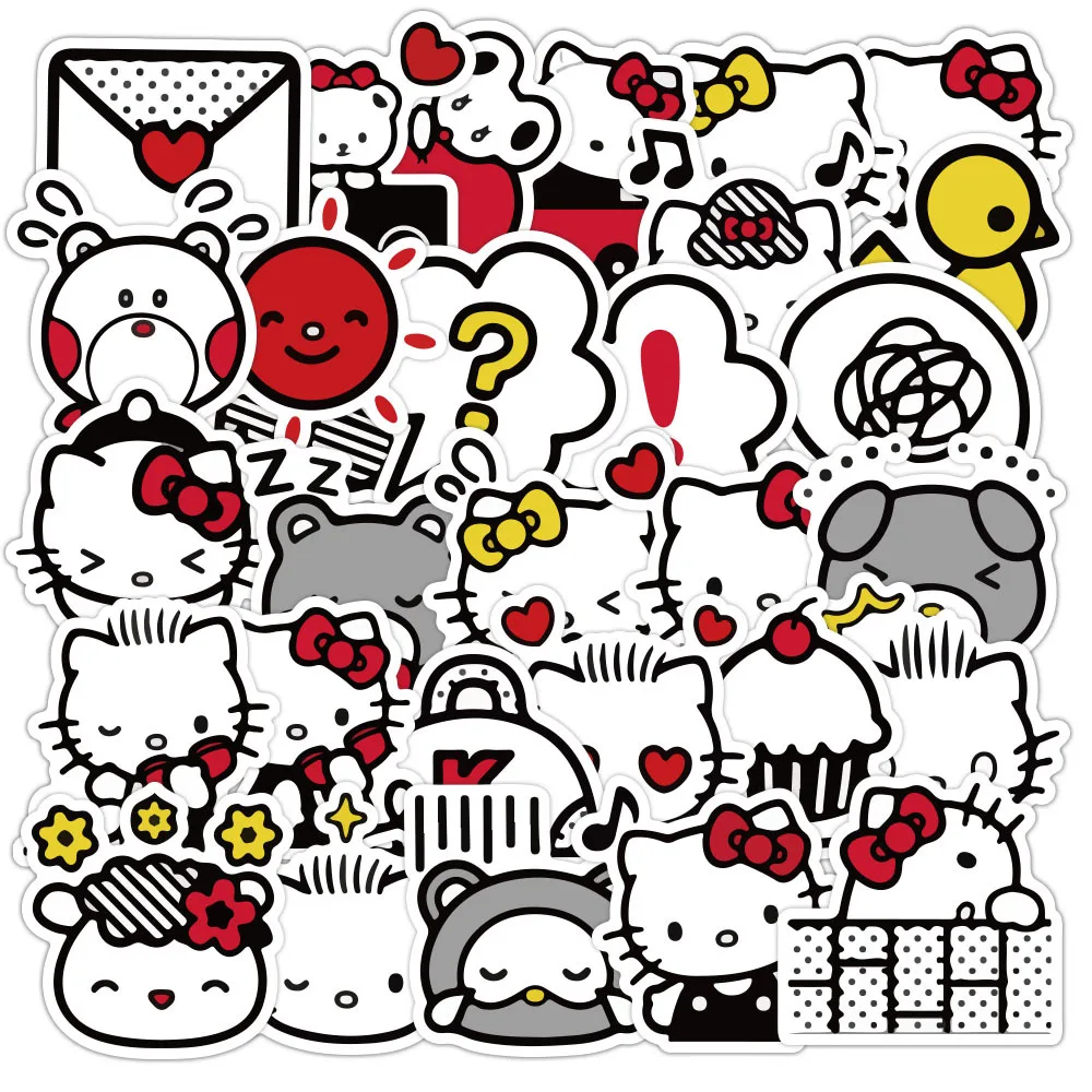 

40pcs Cartoon Cat Graffiti Stickers Water Cup Notebook Mobile Phone Children's Classic Toys Decoration Waterproof Stickers