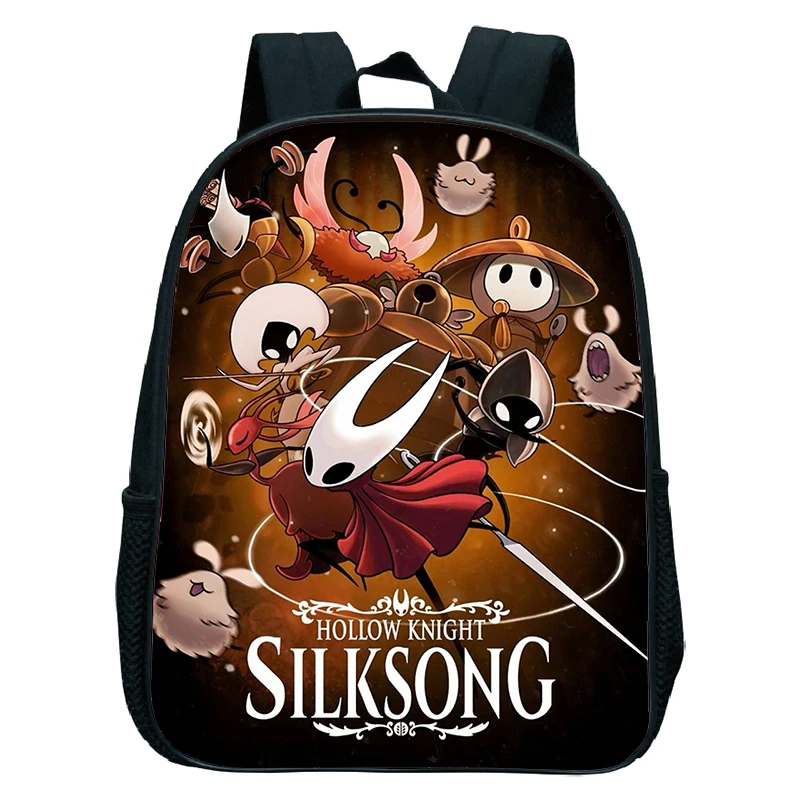 Фото Новая школьная сумка Hollow Knight для детей, школьные ранцы Silksong с героями мультфильмов для мальчиков и девочек, детские ортопедические рюкзаки для детей 4-13 лет №5