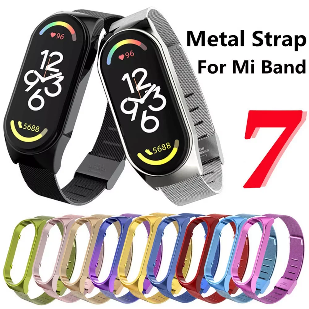 

Mi Band 7 Strap Metal Stainless Steel Wristbands For Xiaomi Mi Band 7 6 Replacement Smartwatch Accessories For Miband 7 Bracelet