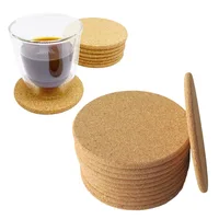 50/100Pcs Cup Mat Natural Cork Coasters Placemats For Table Kitchen Accessories Round Coffee Tea Cup Mats Desktop Decoration