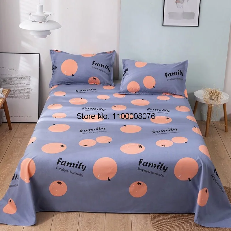 

Blue Color Bedding Sheet 3 pcs King Size Bed Sheet Set For Summer Bed Sheets Letter Printed Flat Sheet with Pillowcase