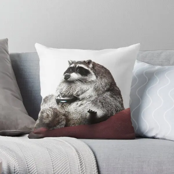 

Наволочка для подушки с забавным рисунком енота, декоративная мягкая подушка для спальни с квадратной талией, не входит в комплект