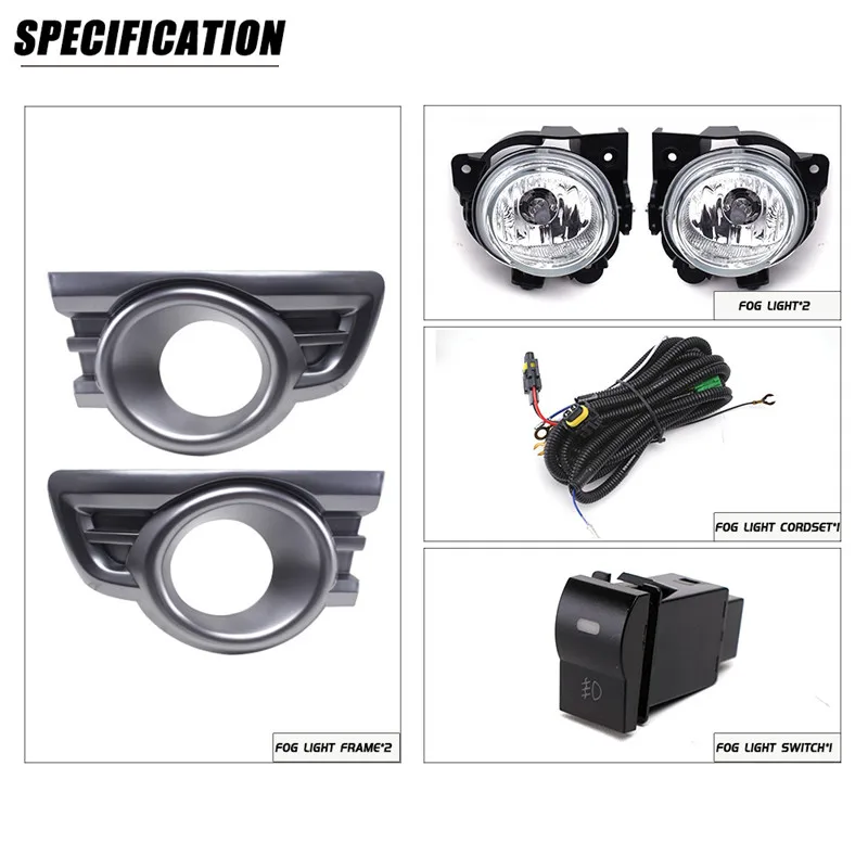 

1 комплект передних противотуманных фар в сборе, дневные ходовые огни, доступны для Ford Ranger 2009 2010 2011 2012 с переключателем