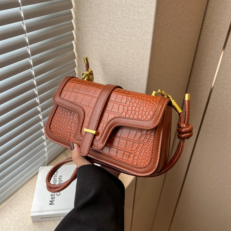 

Luxury Designer Women's Handbag 2023 Retro Crocodile Pattern Women's Leisure Fashion Shoulder Bag Underarm Bag Crossbody Bag