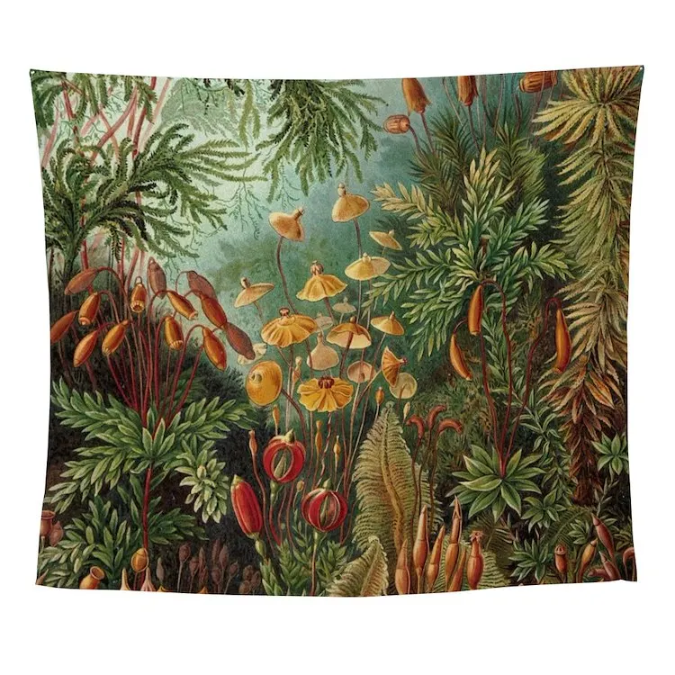 

Винтажные растения декоративный настенный гобелен, настенный художественный гобелен с принтом насекомых, украшение для комнаты, полотенце...