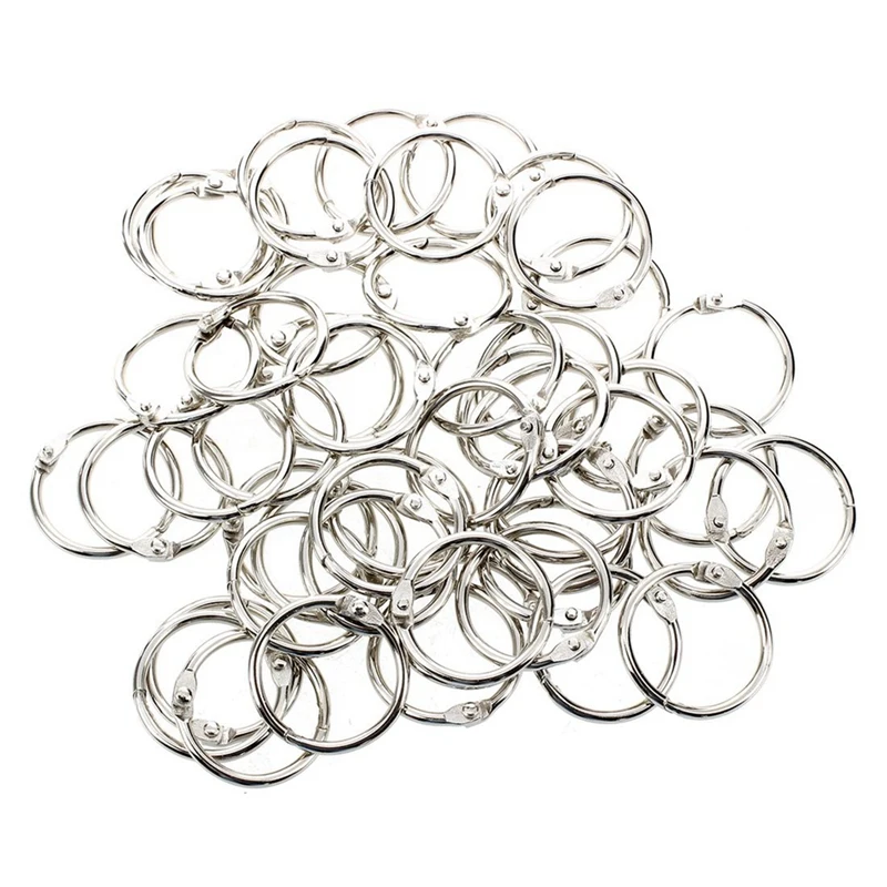 

150 Pcs Staple Book Binder 30Mm Outer Diameter Loose Leaf Ring Keychain