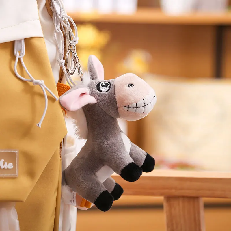 1 шт. 13 см мультяшный серый коричневый Ослик материал животное мягкий плюшевый