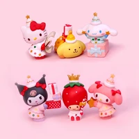 6pcs kawaii sanrios blind box hello kitty melody cinnamoroll cute cartoon decorative ornaments toys mystery box girls gift box