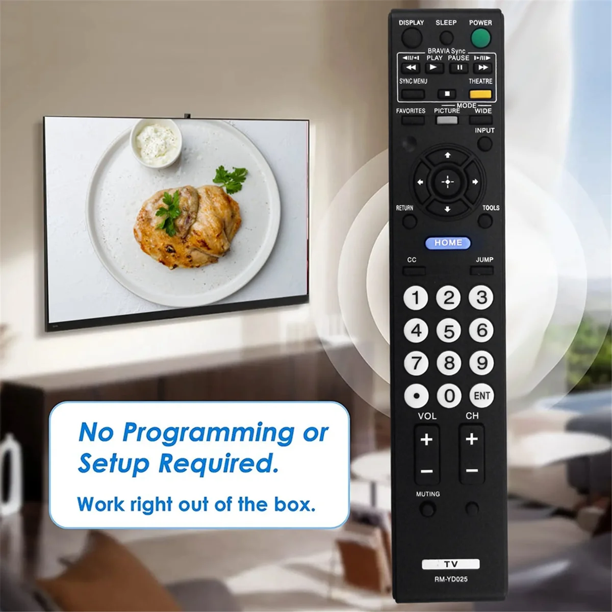 Замените пульт дистанционного управления RM-YD025 для телевизора Sony Bravia KDL 32L4000 37L4000