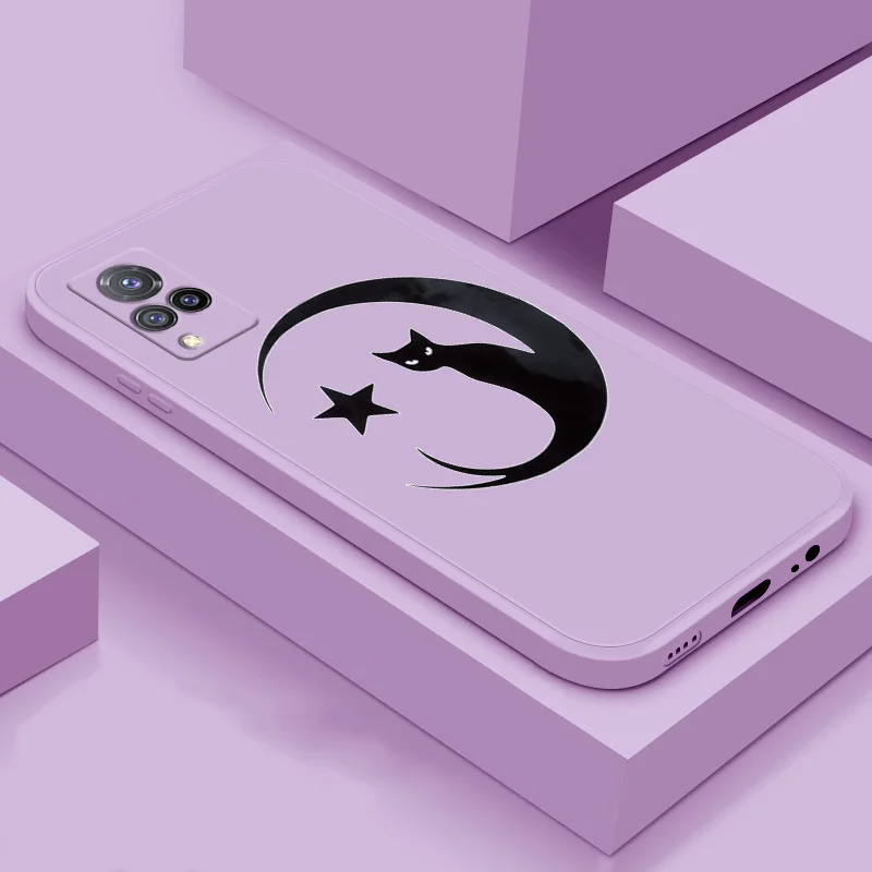 

Case For Vivo S5 S6 S9 S9e soft case TPU silicone protection case Straight Edge Liquid Cute Cat Case