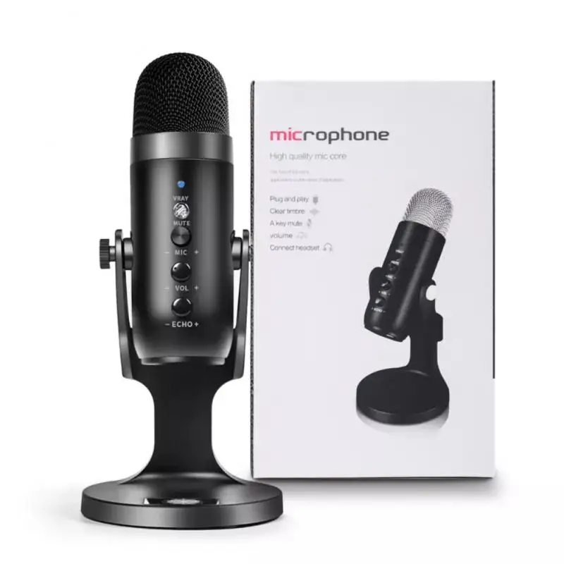 

Usb Microphone Noise Reduction Mute Recording Studio Pc Mic With Gain Control Mu-900 Usb Condenser Microphone