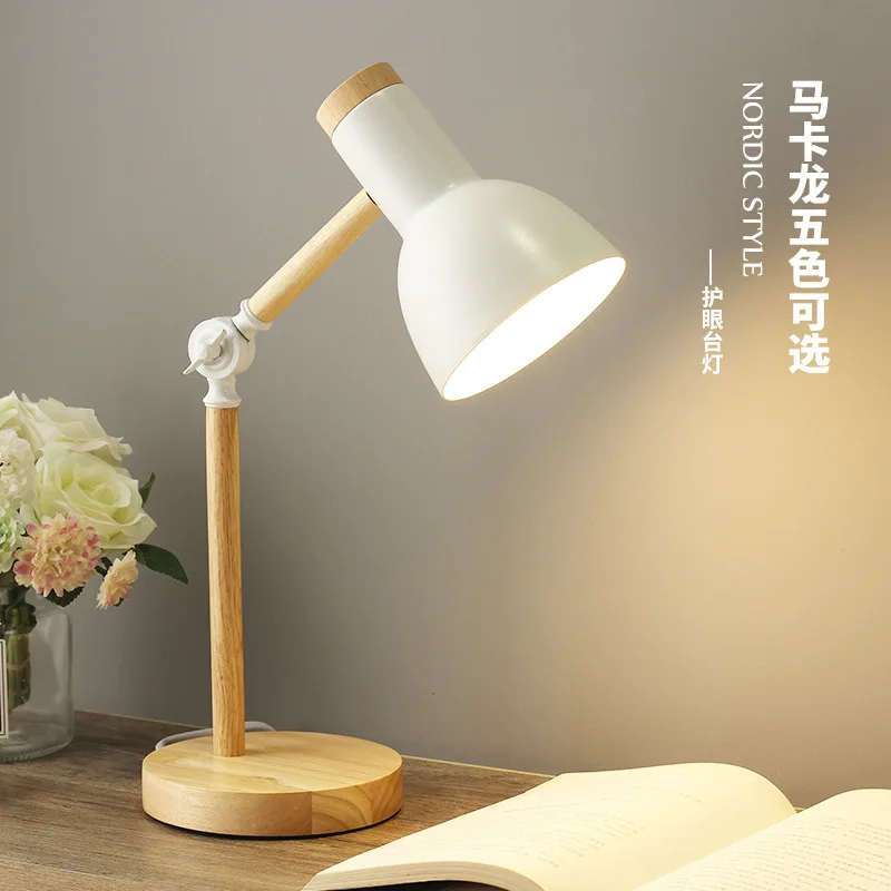 

Nordic Eye Protection Table Lamp Wooden Book Light Study Bedroom Children Living Room Lamps Reading Lighting LED Desk Lamp Light