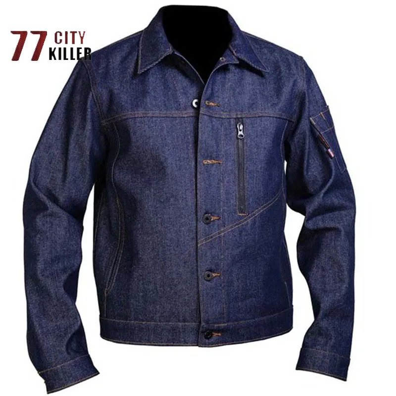 

2022 Spring and Autumn New Men's Military Tactical Denim Jacket Lapel Single-breasted Zipper Top Men's Outdoor Sports Jacket