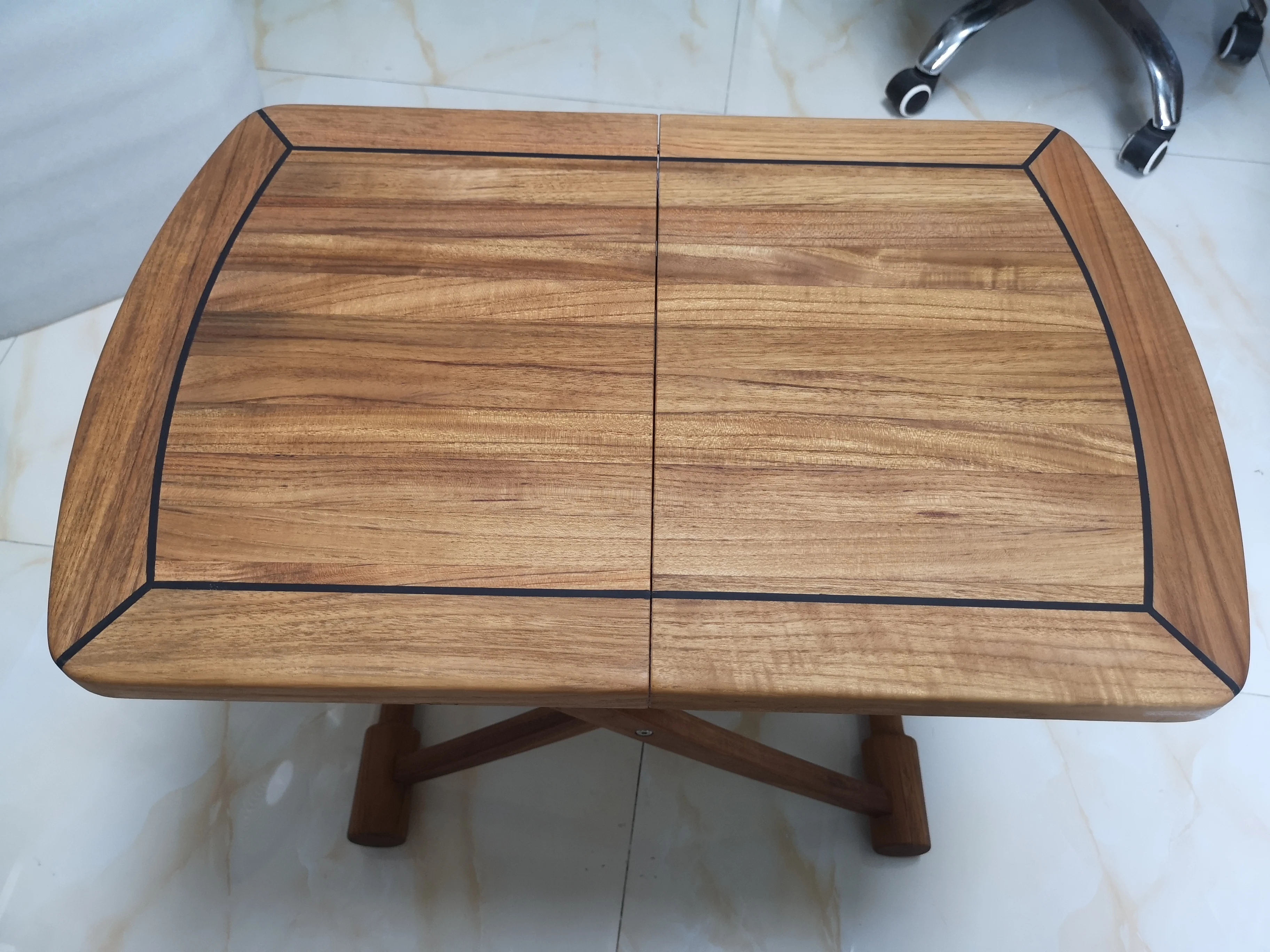 Teak Captain's Folding Table End-table Side Table 23.6x15.7 inch 600x400mm Marine Boat Yacht RV TMTF060T15 enlarge